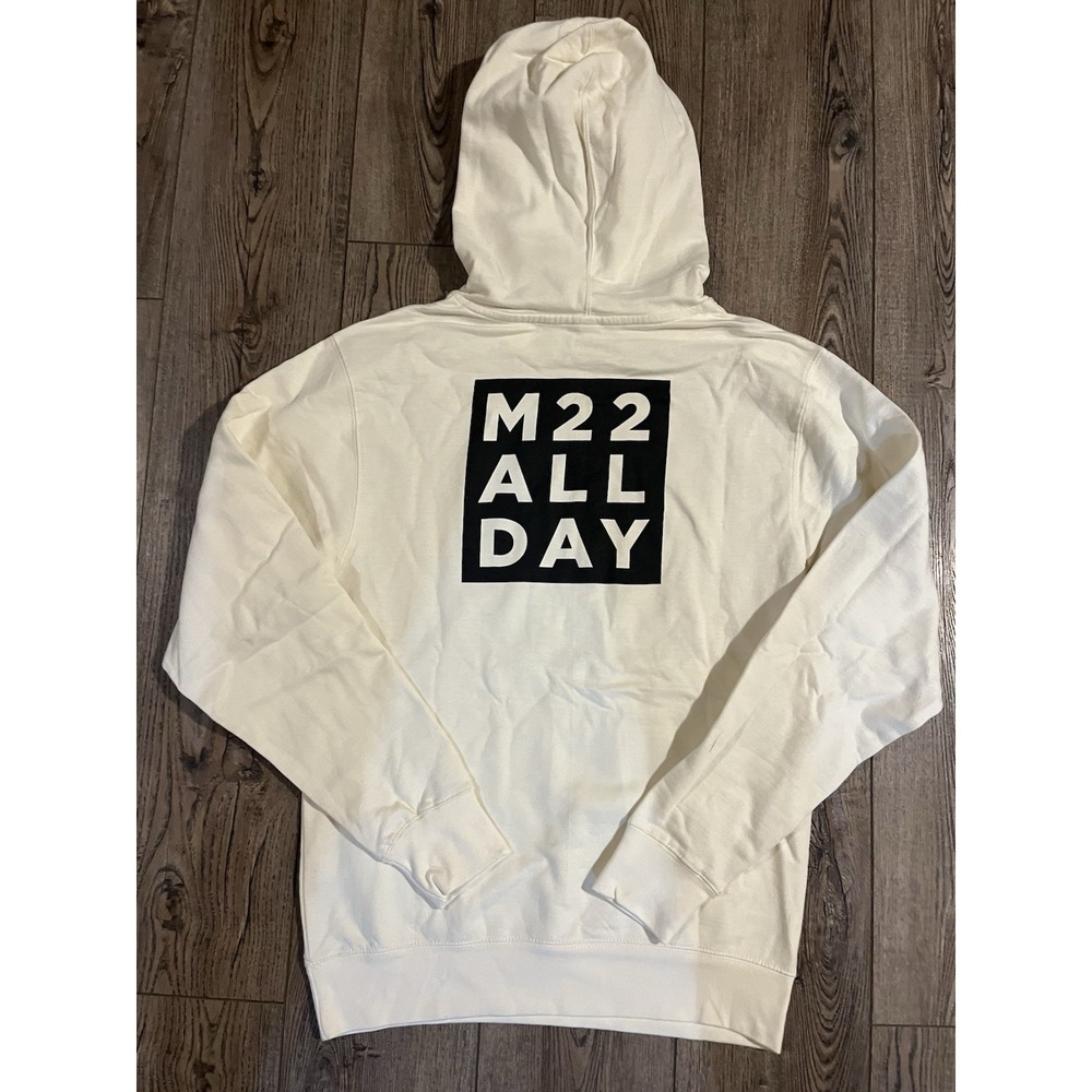 M22 ALL DAY Michigan Hoodie Sweatshirt Small Cream M22 Highway